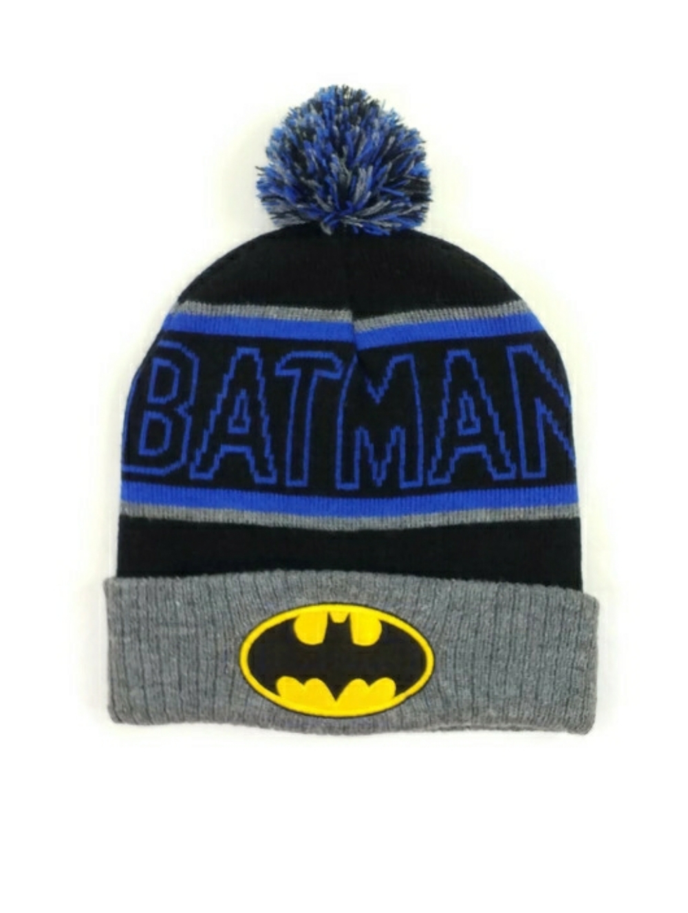 DC Comics Black Batman 100% Acrylic Beanie Sock Cap Hat Boys OSFM